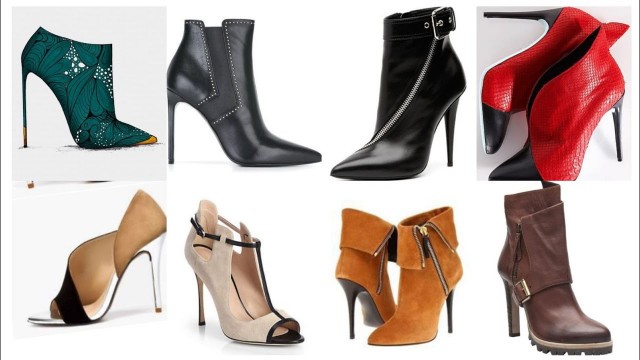 'Women\'s fashion pointy toe Chelsea zipper buckles block high heels ankle boots'