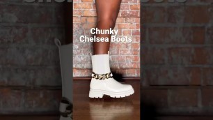 'Chunky Chelsea Boots in Black and Cream - 2021 Fashion Trend'