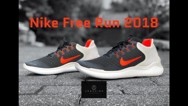 'Nike Free Run 2018 ‘blk/total crimson-vast grey’ | UNBOXING & ON FEET | running shoes | 4K'