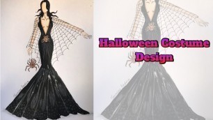 'Halloween Costume Drawing | Fashion Illustration.'