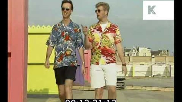 '1990s UK, Beach Holiday Fashion, Hawaiian Shirts'