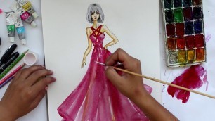 'Fashion illustration  Process with Watercolor Speedpainting'