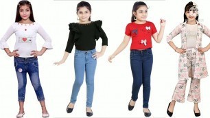 'Girls jeans pant and tops collections Rs.550 - 699/girls western dresses'