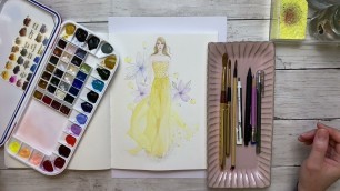 'Watercolor Fashion Illustration | Draw and Paint with me | Basic Front View'