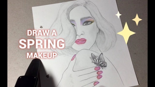 'Try To Draw A Spring Makeup (彩妝)/watercolor/ Fashion Illustration'