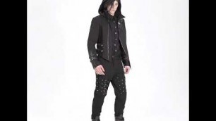 'Men\'s Goth Military Style Dovetail Jacket With Detachable Hem'