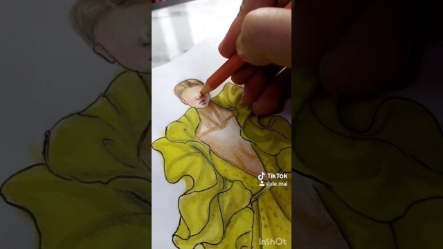 'Satisfying Watercolor Painting runway fashion illustration'