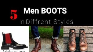 '5 Different Styles of Boots in Men’s Fashion malayalam'