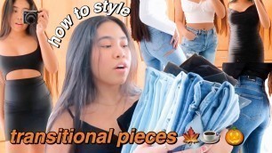 'affordable fall try-on haul & lookbook | SUMMER TO FALL TRANSITIONAL OUTFITS'