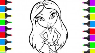 'How To Draw Fashion Girl Bratz Doll Easy | Coloring Pages For Kids| Learn How To Draw'