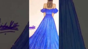 'fashion illustration a beautiful dress follow my YouTube channel ❤❤