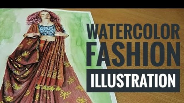 'Watercolor Fashion Illustration// Indian Wear // Saree'