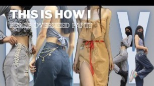 'DIY Resizing Oversized Pants #upcycle #thriftflip #fashion'