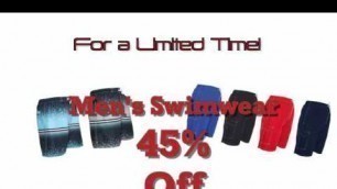 'Summer Sale! Men\'s Swimwear 45% Off'