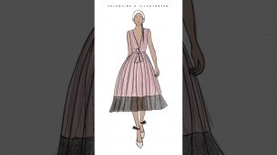 'Black & Pink Dress Fashion Illustration Design Drawing | Procreate Digital Art #shorts'