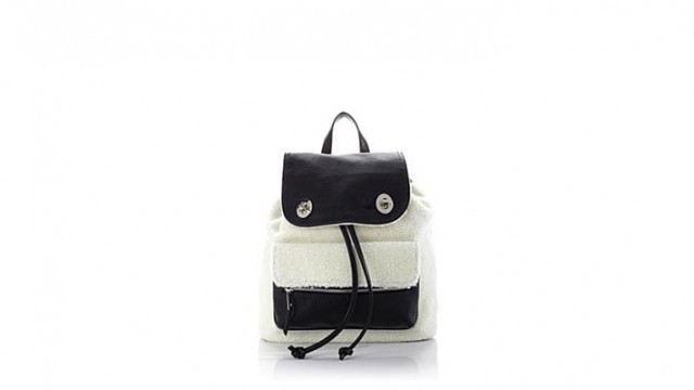 'Serena Williams Faux Sherpa   Leather Backpack'