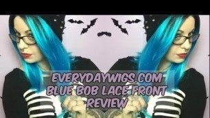'EverydayWigs.com Blue Bob Wig Review | Lace Front Wigs | Emily Boo'