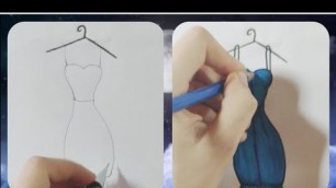 'How to draw a beautiful Girl\'s Dress 