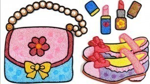 'Coloring shoes, lipstick, handbag with Foam clay for Kids, Children | clay drawing, Fashion item'