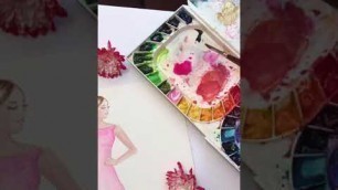 'Watercolor Fashion Illustration, Art tutorial ll Amazing drawing and painting 