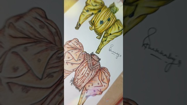 'fashion sleeves illustration | colour pencil work | fashion illustration | short | youtube short'