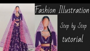 'Fashion Illustration l Gouache Painting l Traditional l Step by Step tutorial'