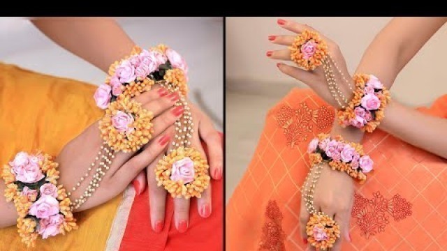 'Trendy!!! Fashion Yellow-Colorful Floral Jewelry Set For Haldi 