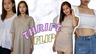 'THRIFT FLIP (no sew) + UPCYCLING OLD CLOTHES (transforming) | Ericka Oblepias'