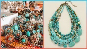'Trendy & Unique Style Of Silver Sterling American Native Turquoise Fashion Jewellery Collection'