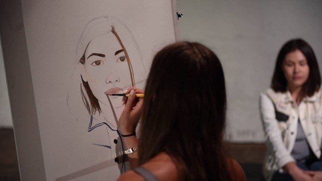 'Fashion illustration - live drawing in under 2 minutes at UAL Summer Shows London College of Fashion'