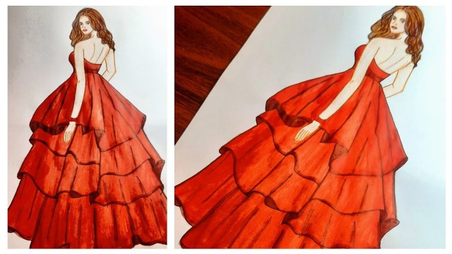 'How to draw a beautiful girl|| Fashion Illustration sketch || Fashion illustration drawing'