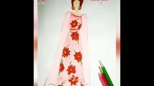 'Floral gown illustration#fashion illustration sketches|fashion drawings#shorts#fashion#gown#ideas#