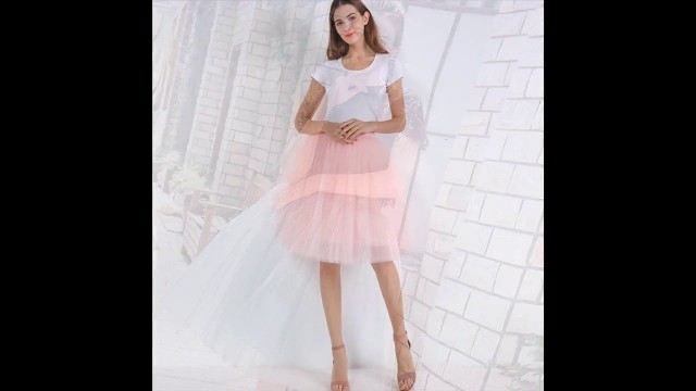 'Fashion Women Tulle Skirt Tutu Wedding Bridal Bridesmaid 2018 Overskirt Petticoat'