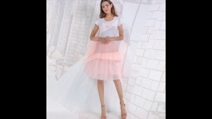 'Fashion Women Tulle Skirt Tutu Wedding Bridal Bridesmaid 2018 Overskirt Petticoat'