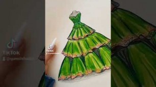 'fashion illustration sketch | markers | green