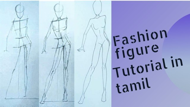'Fashion illustration/Fashion illustration in Tamil language/ how to draw a Fashion poses/figure'