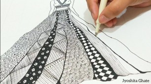 'Fashion Mandala Art| Zentangle Art| Fashion Doodle Art| Fashion Zenmandala Art| Jyoshita Ghate|'