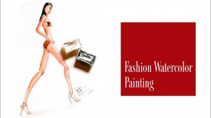 'How to Paint a Fashion Illustration with Watercolors A Model in a Swimsuit'