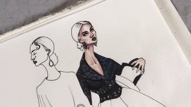 'JACQUARD DAMASK Givenchy F\'15 RTW| Fashion Drawing'