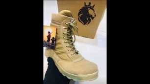 'Fashion Men Boots Winter Outdoor Leather Military Boots Army Combat Boots Men Hiking Shoes'