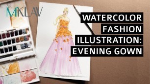 '#MKLAVtutorial Watercolor Fashion Illustration : Evening Gown Style'