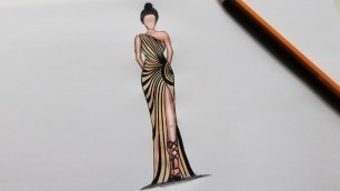 'How to draw a fashion dress - Beautiful Drawings Tutorial'