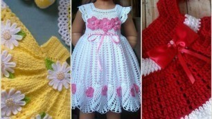 'Baby girls crochet wool dresses design #baby winter frock design #fashion trends &beauty'
