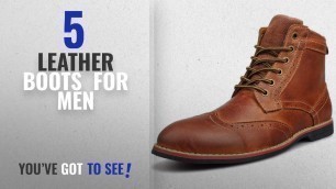 'Top 10 Leather Boots [ Winter 2018 ]: Kunsto Men\'s Leather Classic Brogue Boots Lace up US Size 10'