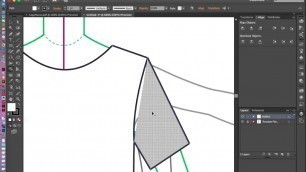 'Fashion Flats: Placing Template and Drawing T-shirt and Sleeves in Illustrator'