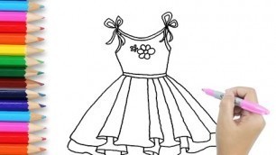'Drawing and coloring for kids how to draw a dress princess dresses coloring videos for children'