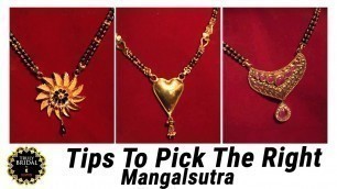 'Fashion Trends 2016 - Tips To Pick The Right Mangalsutra | Latest Mangalsutra Designs'