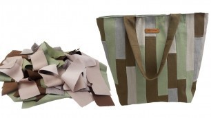 'DIY Bag made from leftover jeans. Tote Bag fashion design'