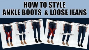'How To Style Ankle Boots With Loose Jeans / When To Cuff Or Roll The Hem / Fall 2021 What To Wear'