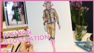 'Fashion illustration With Watercolor / Inspirated by Gucci | Cruise 2019'